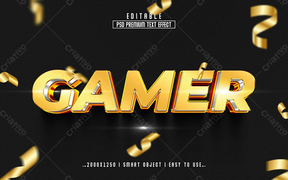 Efeito De Texto Editável Em 3D De Jogador Em Estilo Moderno E Elegante Em Relevo