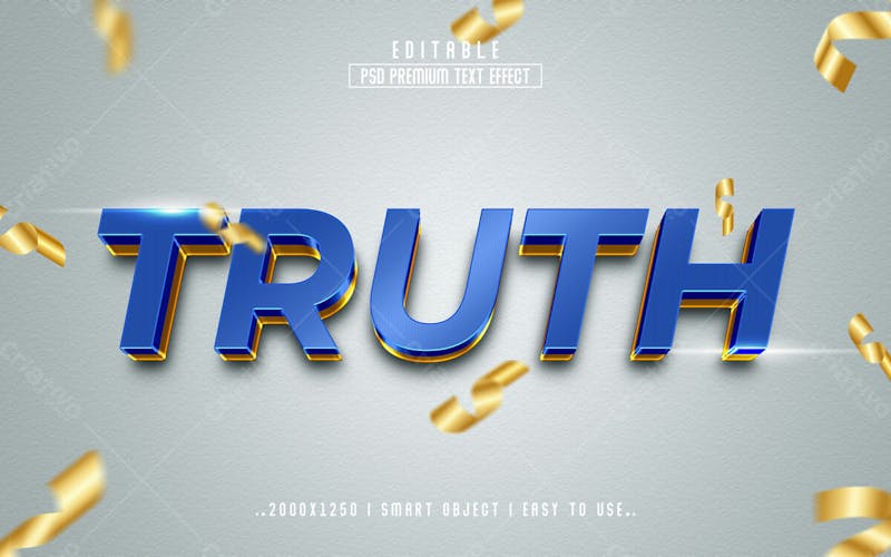Efeito de texto editável truth 3d em estilo moderno em relevo