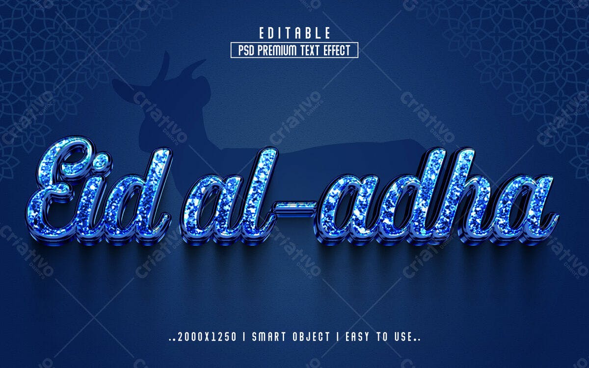 Efeito de Texto Eid al-Adha PSD Editável