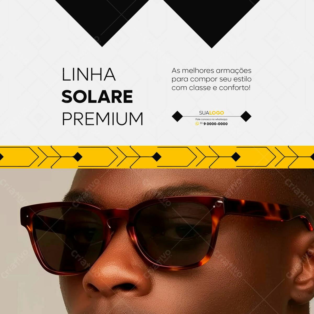 Flyer Óculos de Sol Linha Solare Premium PSD Editável