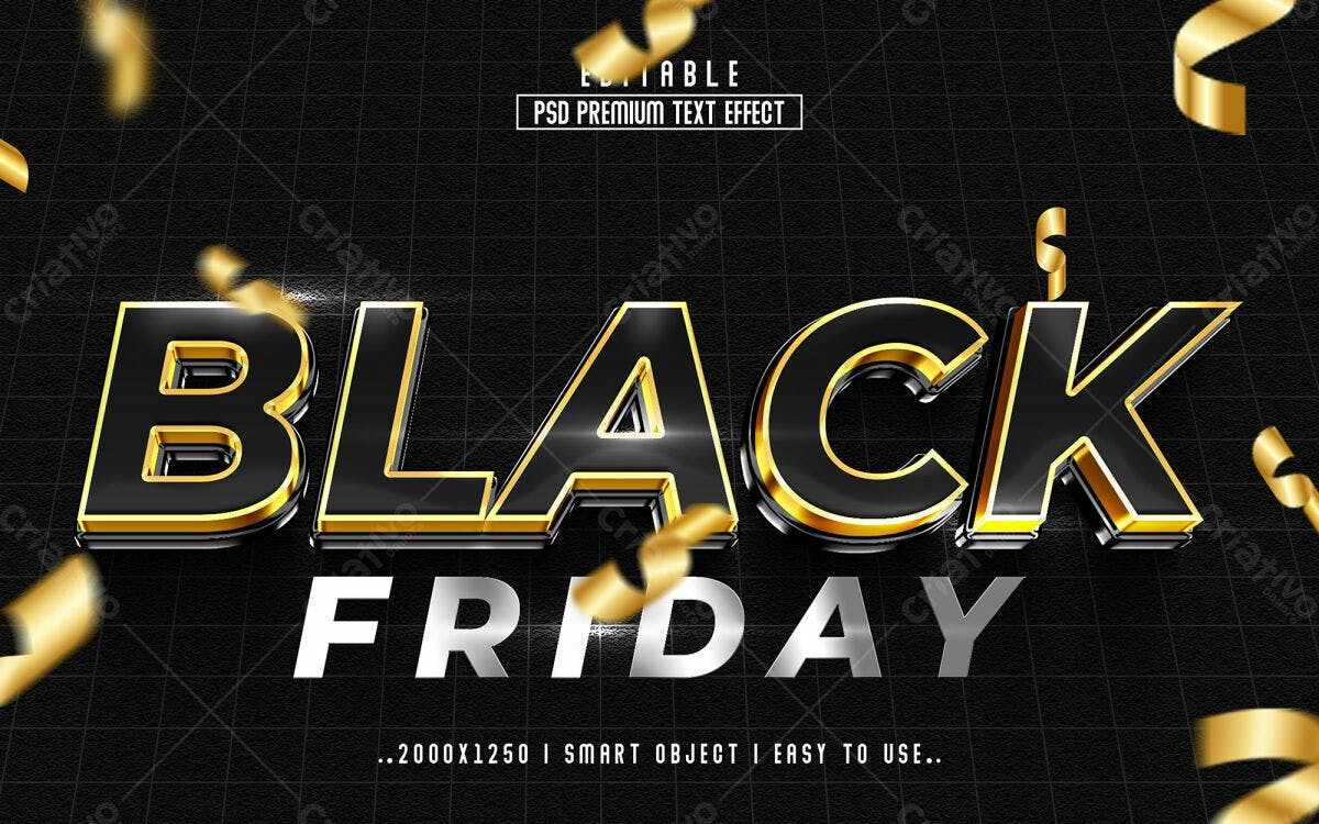 Efeito de Texto Black Friday PSD Editável