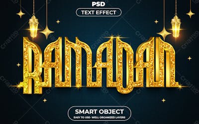 Efeito De Texto Editável Ramadan 3D Em Estilo Premium Moderno E Elegante