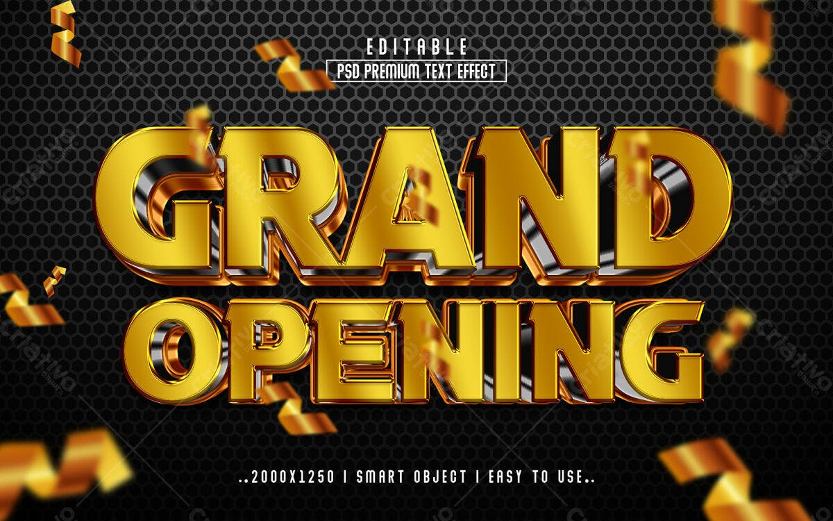 Efeito de Texto Grand Opening PSD Editável