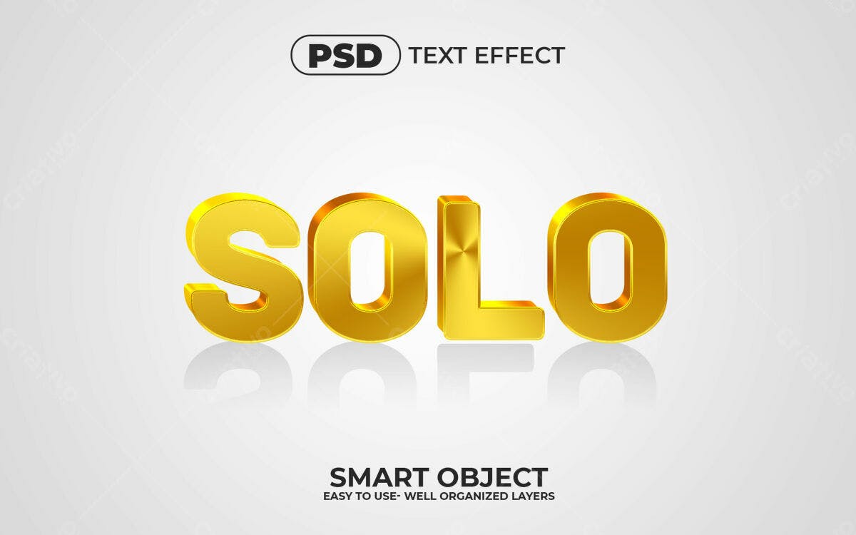 Efeito de Texto 3D Dourado PSD Editável