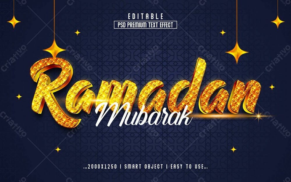 Efeito De Texto Editável Ramadan Kareem 3D Em Texto Editável Moderno E Elegante Estilo Premium V 8