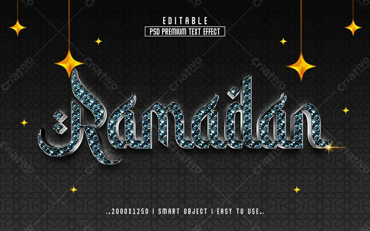 Efeito de Texto Ramadan PSD Editável