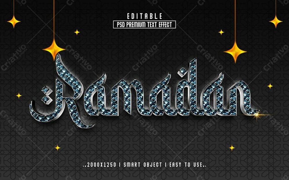 Efeito De Texto Editável Ramadan Kareem 3D Em Texto Editável Moderno E Elegante Estilo Premium V 9