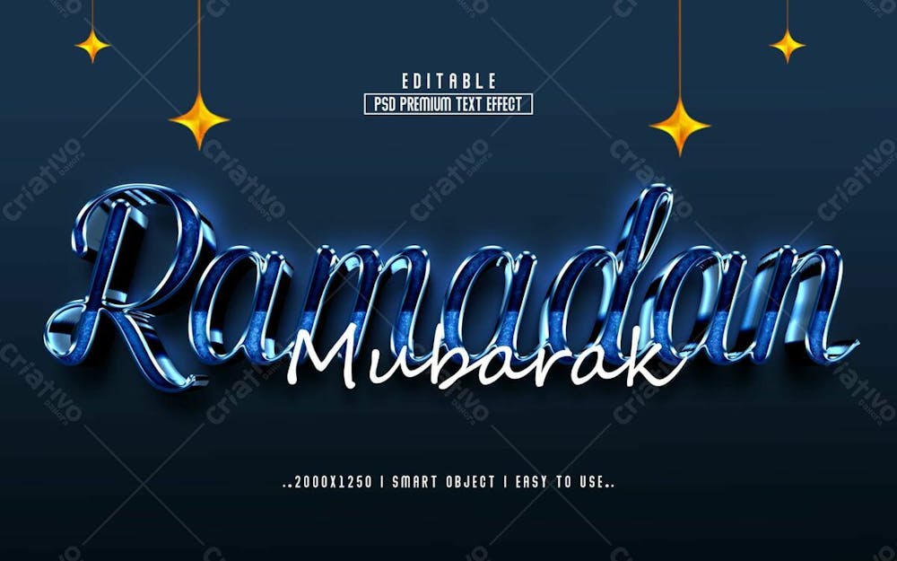 Efeito De Texto Editável Ramadan Kareem 3D Em Texto Editável Moderno E Elegante Estilo Premium V 12