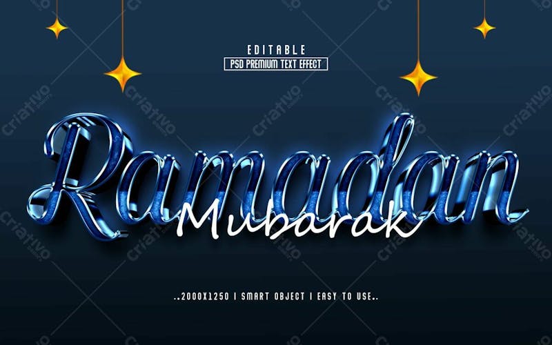 Efeito de texto editável ramadan kareem 3d em texto editável moderno e elegante estilo premium v 12