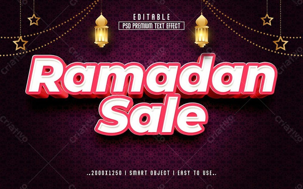 Efeito De Texto Editável Ramadan Sale 3D Em Estilo Premium Moderno E Elegante