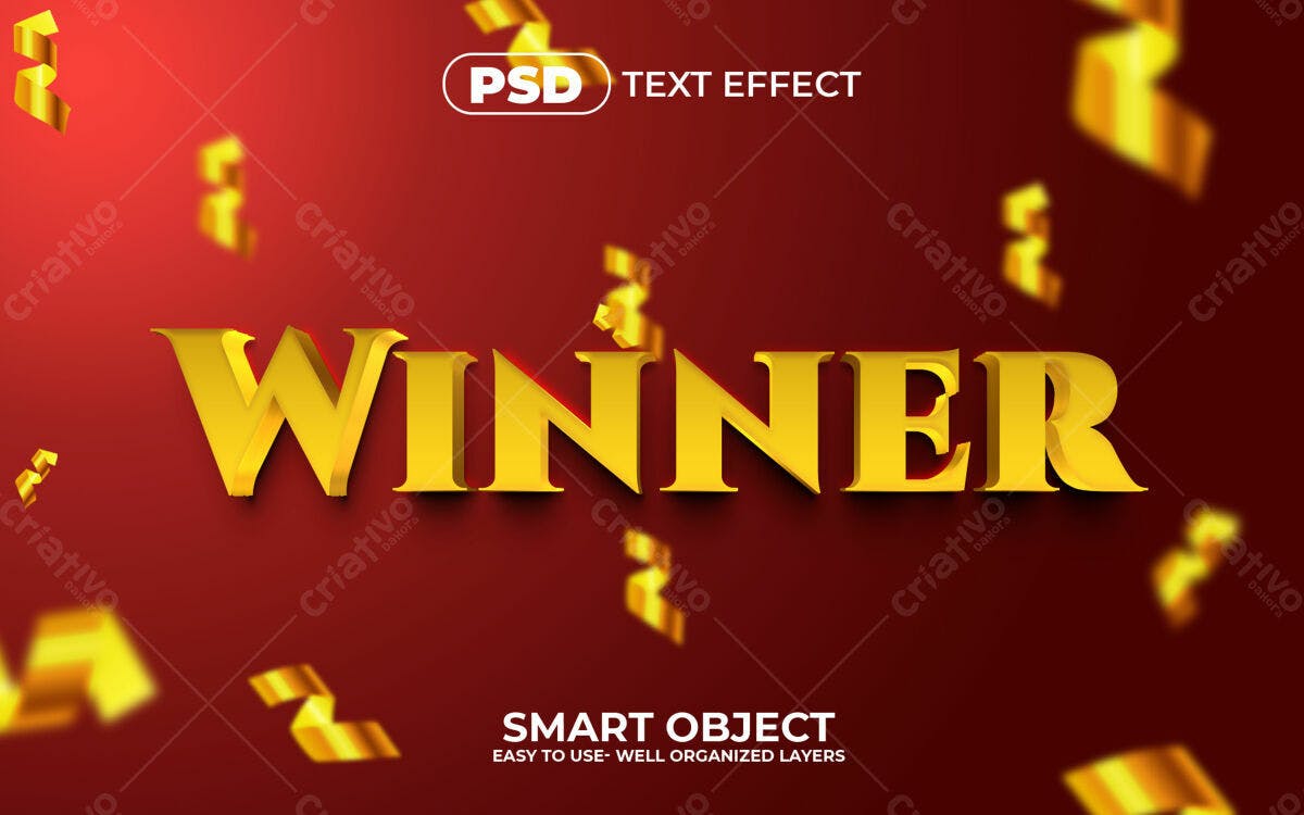 Efeito de Texto Vencedor em PSD Editável