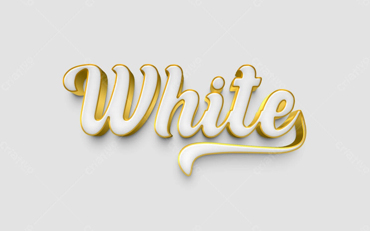 Texto 3D Branco e Dourado PSD Editável