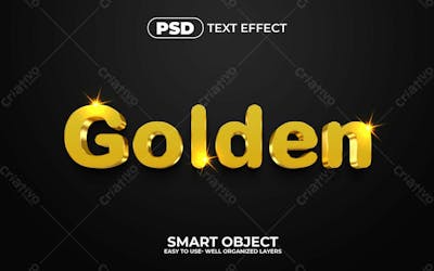 Efeito De Texto Editável 3D Dourado Em Estilo Premium Moderno E Elegante V 3