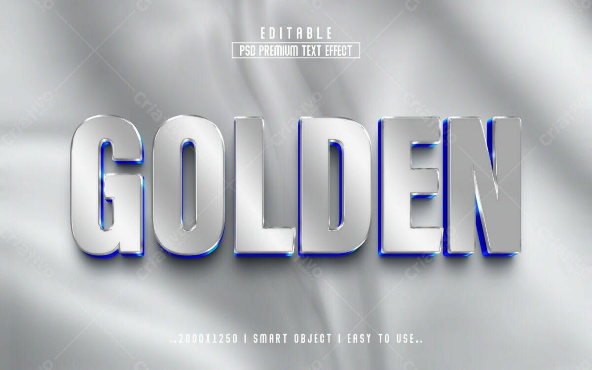Efeito de Texto Premium Golden PSD Editável
