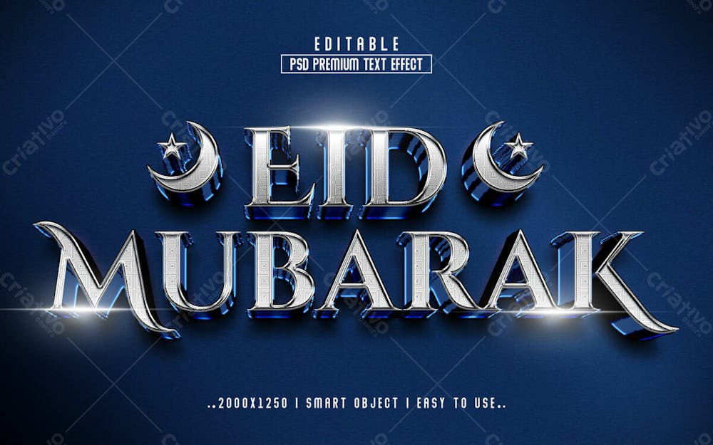 Efeito De Texto Editável 3D Eid Mubarak Em Estilo Premium Moderno E Elegante V 5