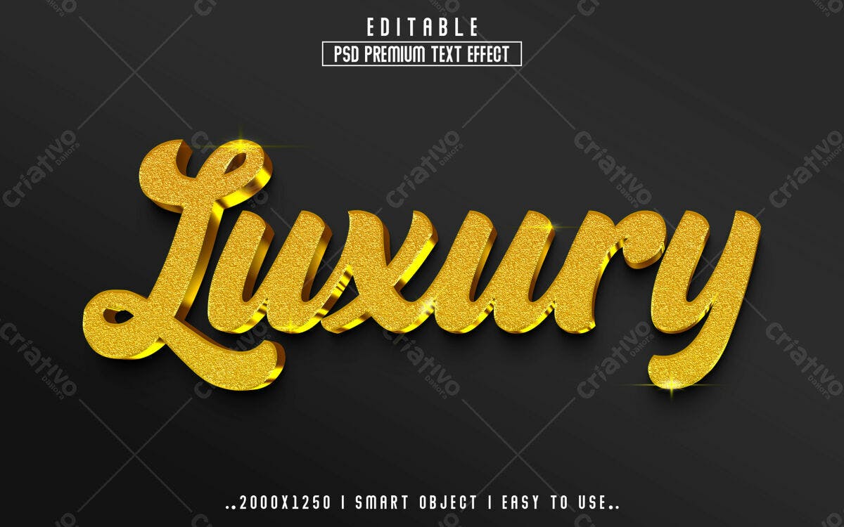 Efeito de Texto Luxo em PSD Editável