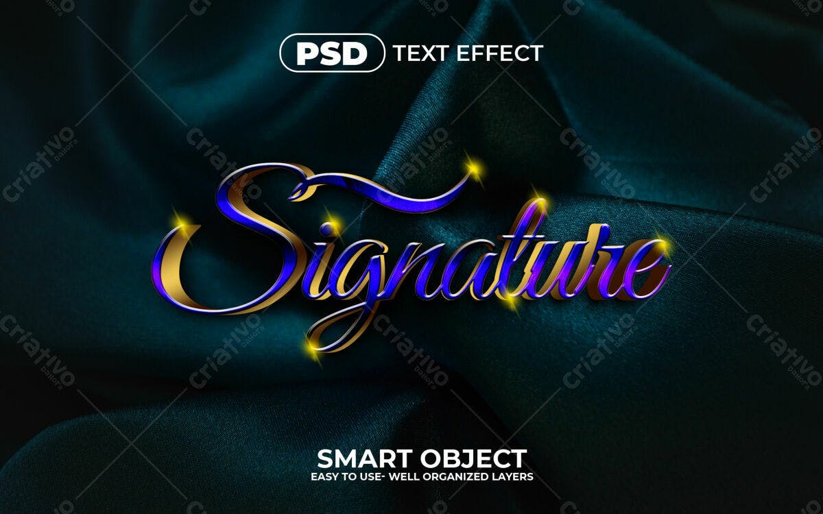 Efeito de Texto para assinatura PSD Editável