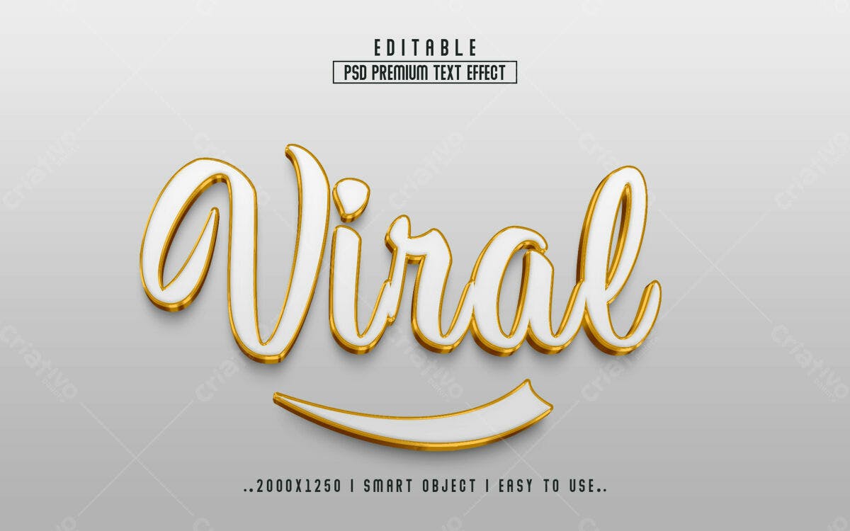 Efeito de Texto Viral PSD Editável