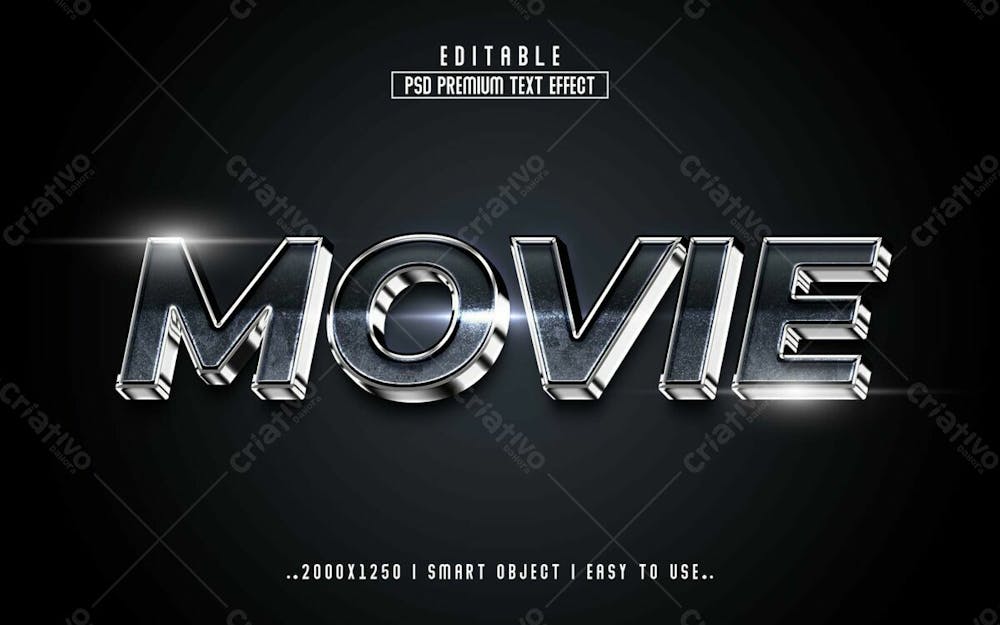 Efeito De Texto Editável Do Filme 3D Em Texto Editável Moderno E Elegante Em Estilo Premium