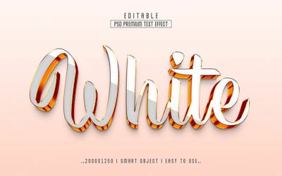 Efeito De Texto Editável Em 3D Branco Em Texto Editável De Estilo Premium Moderno E Elegante