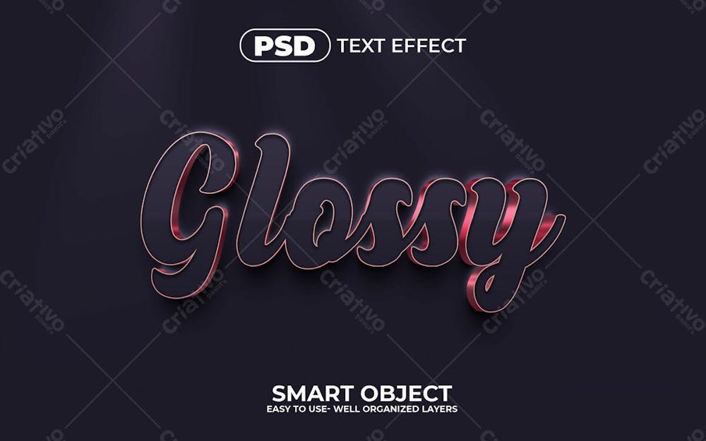 Efeito De Texto Editável Em 3D Brilhante Em Texto Editável Moderno E Elegante Em Estilo Premium V 2