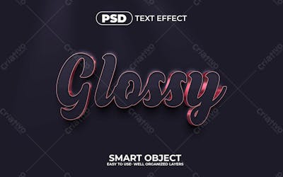 Efeito De Texto Editável Em 3D Brilhante Em Texto Editável Moderno E Elegante Em Estilo Premium V 2