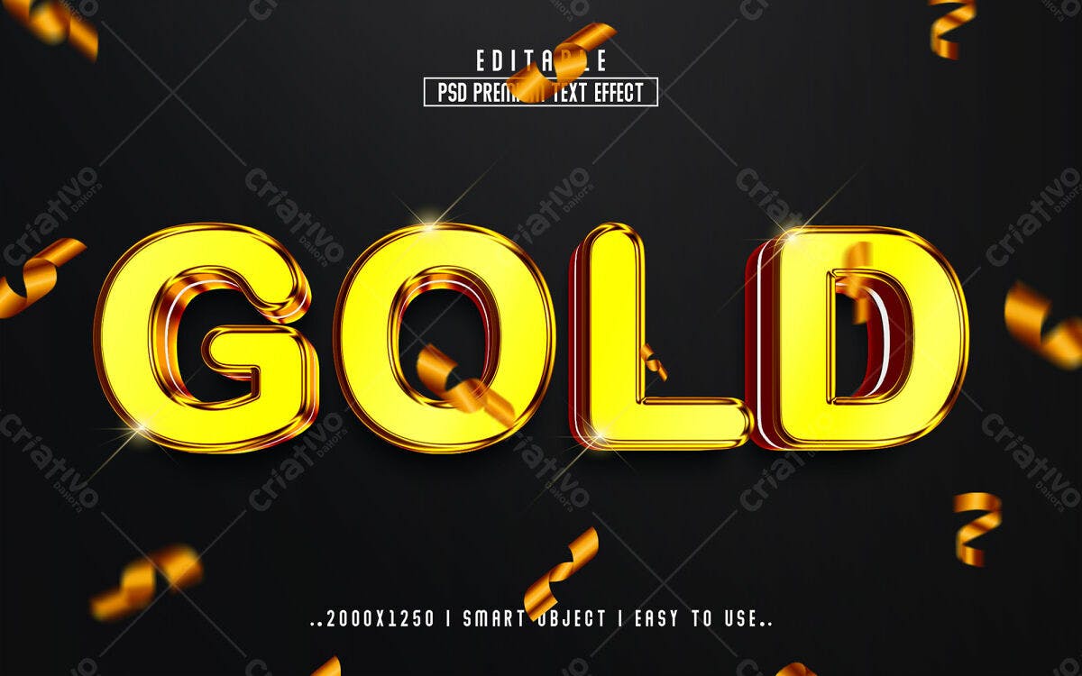 Efeito de Texto em PSD para Luxo e Celebrações PSD Editável