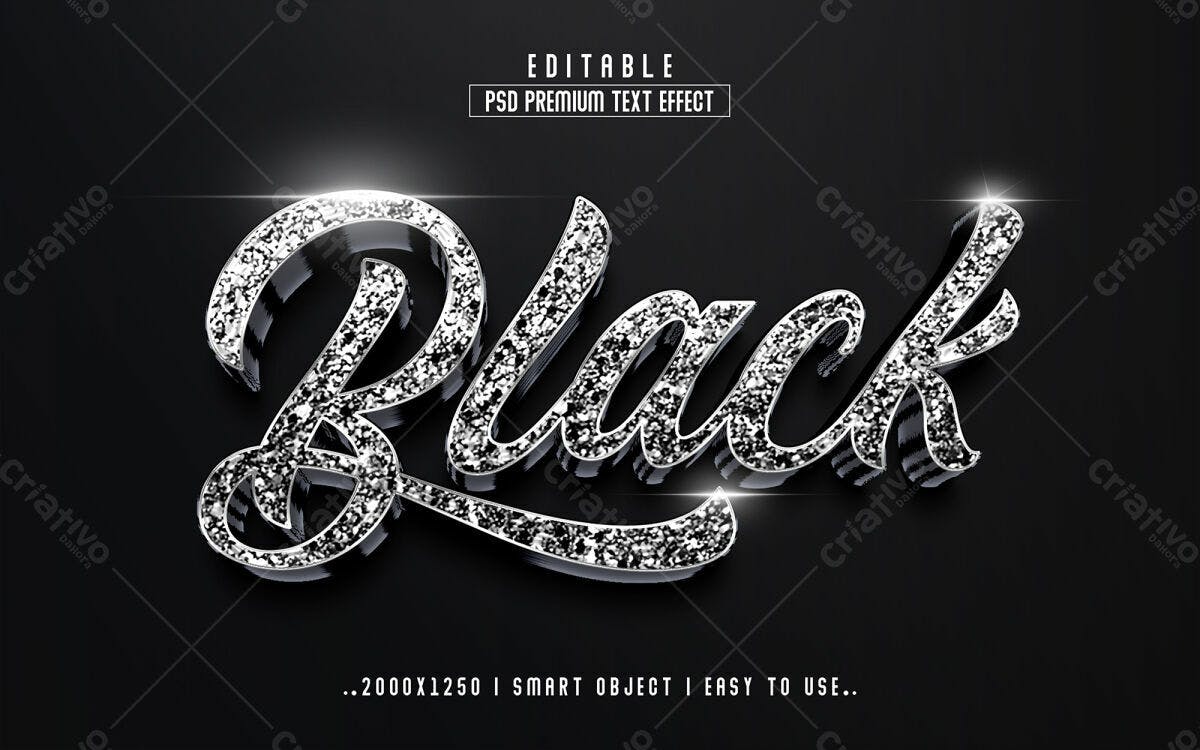 Efeito de Texto Premium PSD para Black Friday