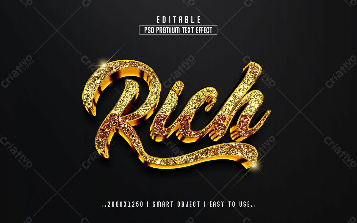 Efeito de Texto Premium Luxuoso em Ouro e Bronze PSD Editável