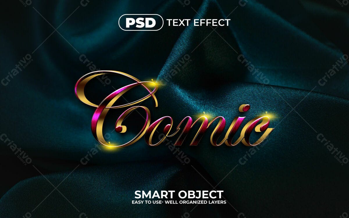 Efeito de Texto Comic PSD Editável