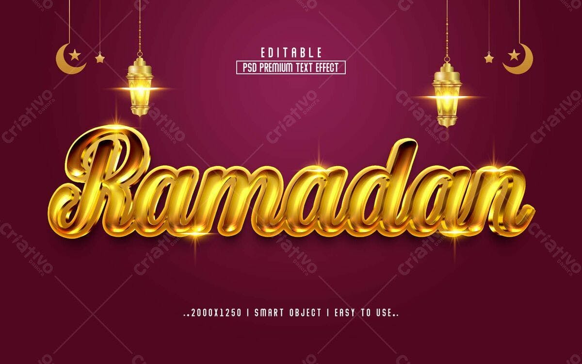 Efeito de Texto Ramadan PSD Editável