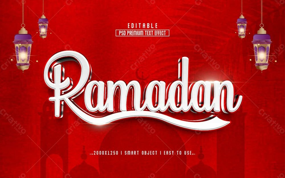 Efeito De Texto Editável Ramadan Kareem 3D Em Texto Editável Moderno E Elegante Estilo Premium V 6