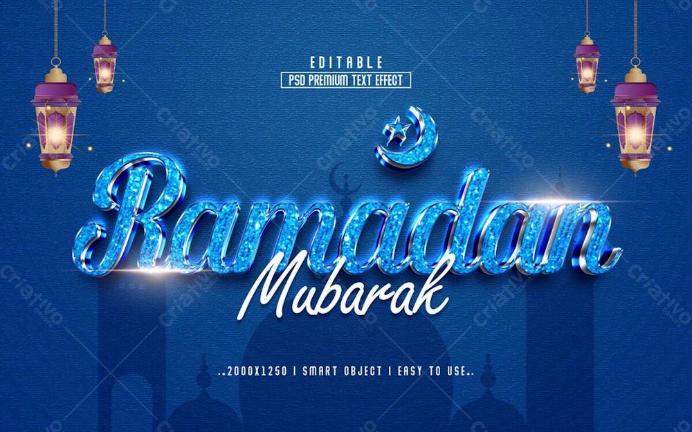 Efeito De Texto Editável Ramadan Kareem 3D Em Texto Editável Moderno E Elegante Estilo Premium V 7