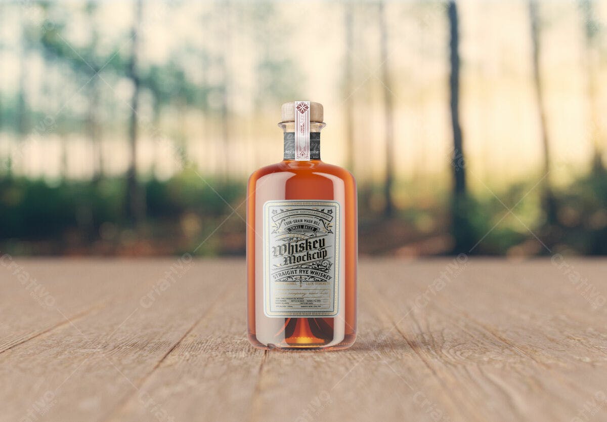 Mockup Garrafa de Whisky PSD Editável