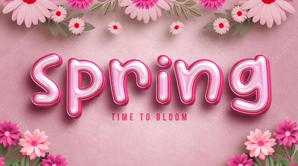 Arte com Flores Primavera PSD Editável
