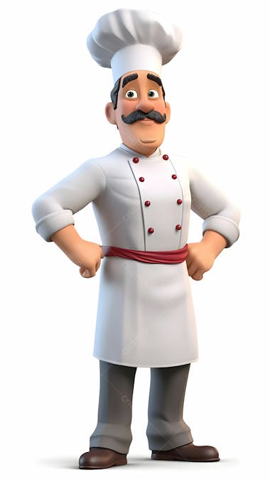 Personagem animado em 3d do chef masculino