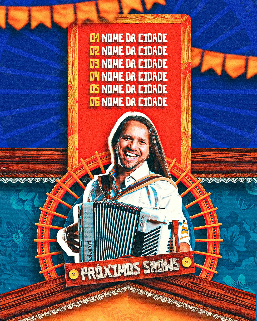 Flyer para Shows Musicais PSD Editável