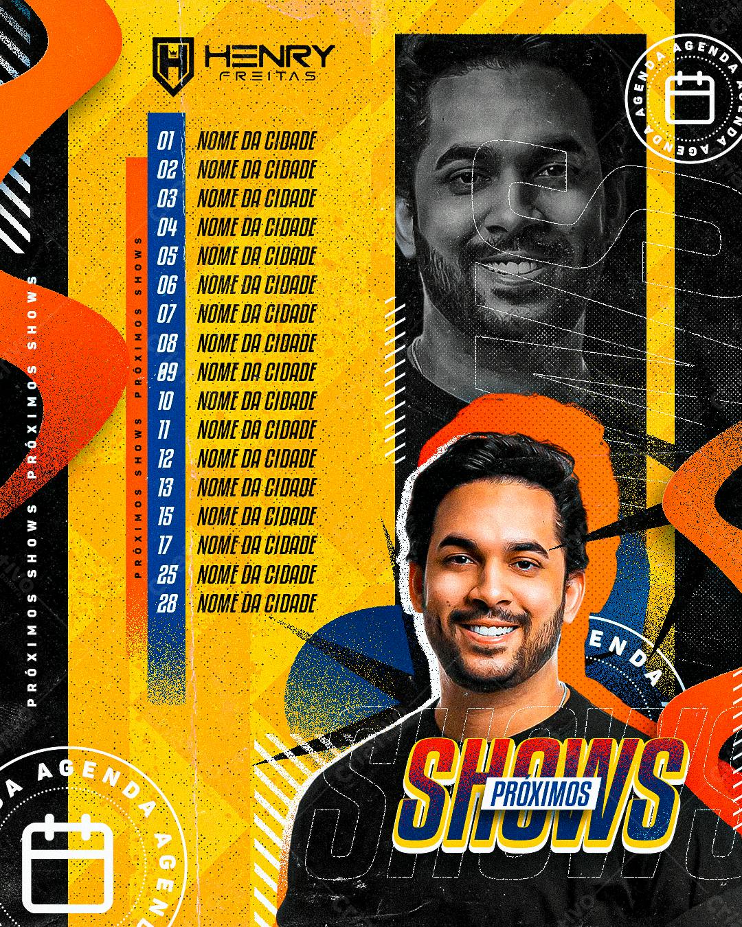 Flyer para Shows de Henry Freitas PSD Editável