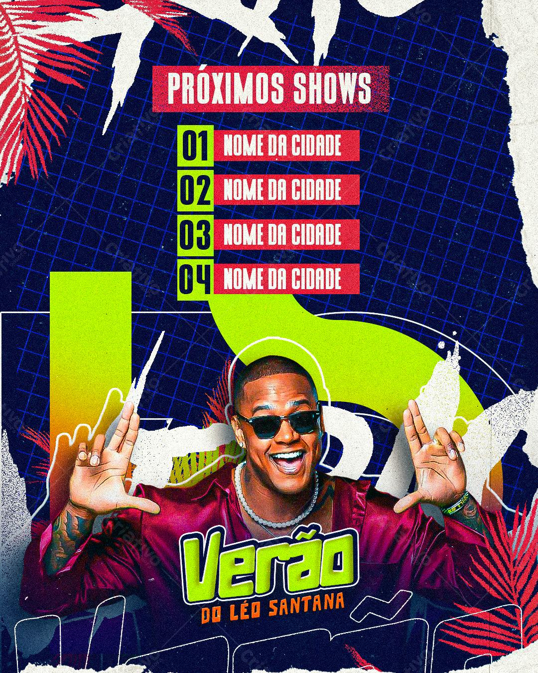 Flyer Verão do Léo Santana PSD Editável
