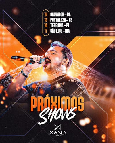 Flyer Agenda De Shows, Artistas E Eventos. Mensal E Semanal
