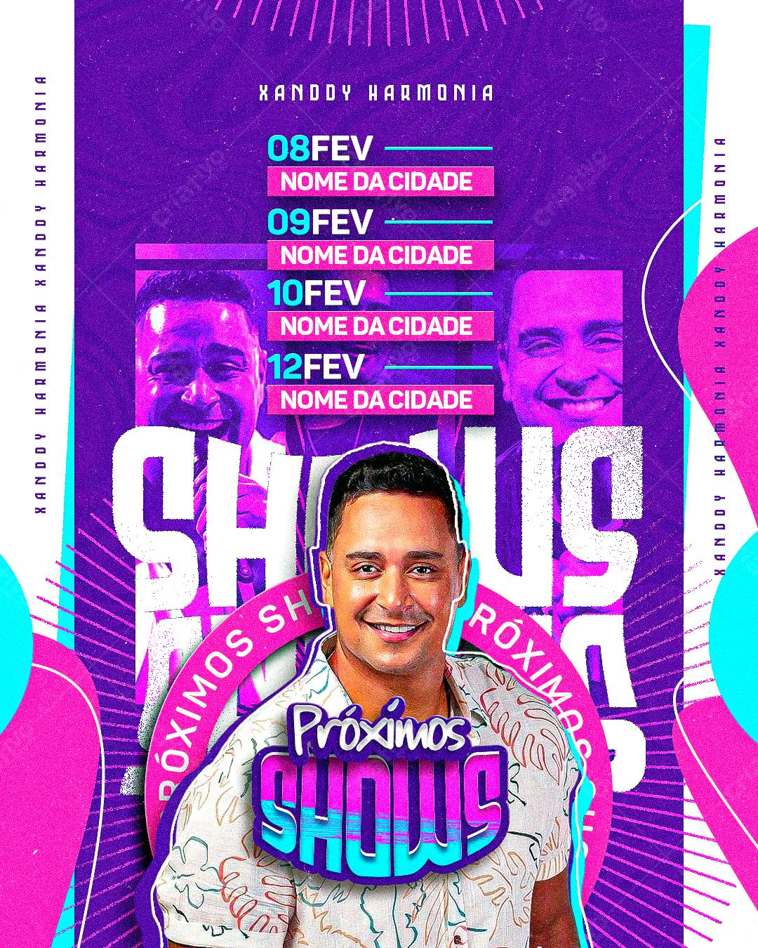 Flyer para Shows Xanddy Harmonia PSD Editável