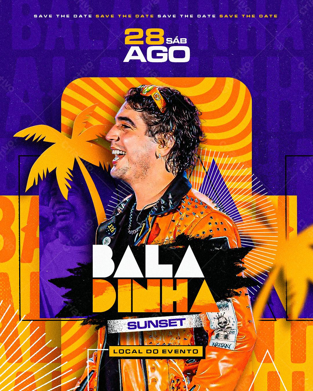 Flyer para Festa Balada Sunset PSD Editável