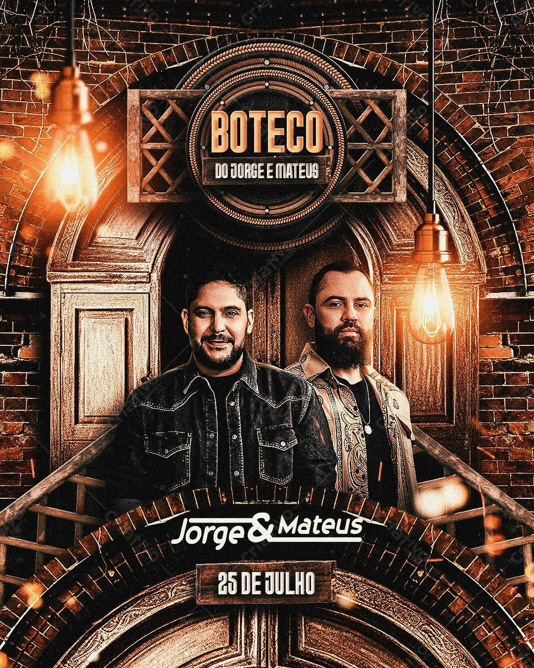 Flyer para Show Jorge & Mateus Boteco PSD Editável