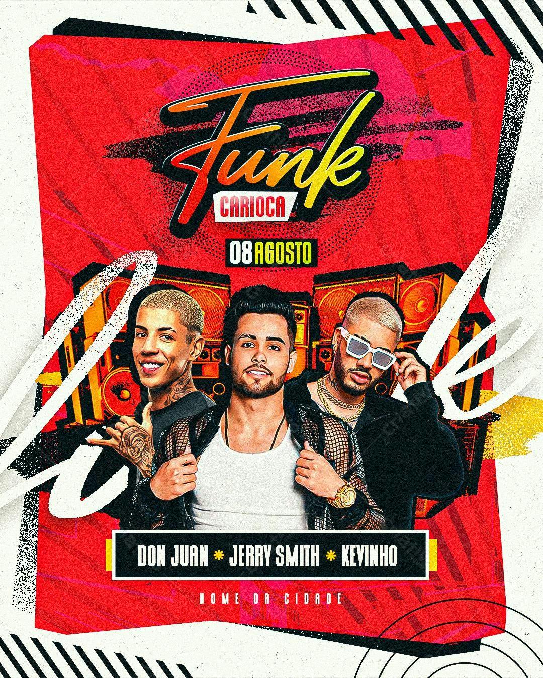 Flyer para Festa Funk Carioca PSD Editável