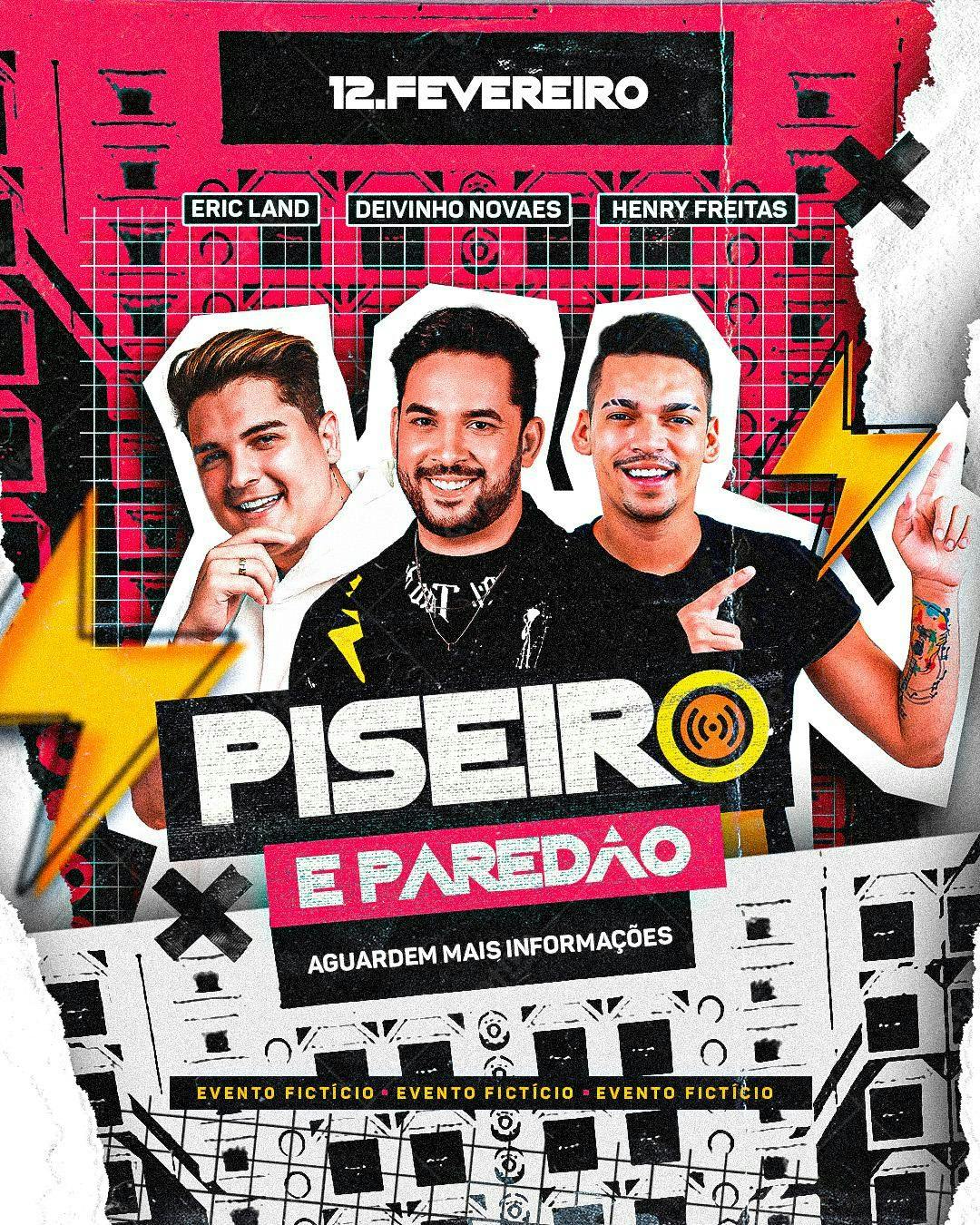 Flyer Piseiro e Paredão 12 de Fevereiro PSD Editável