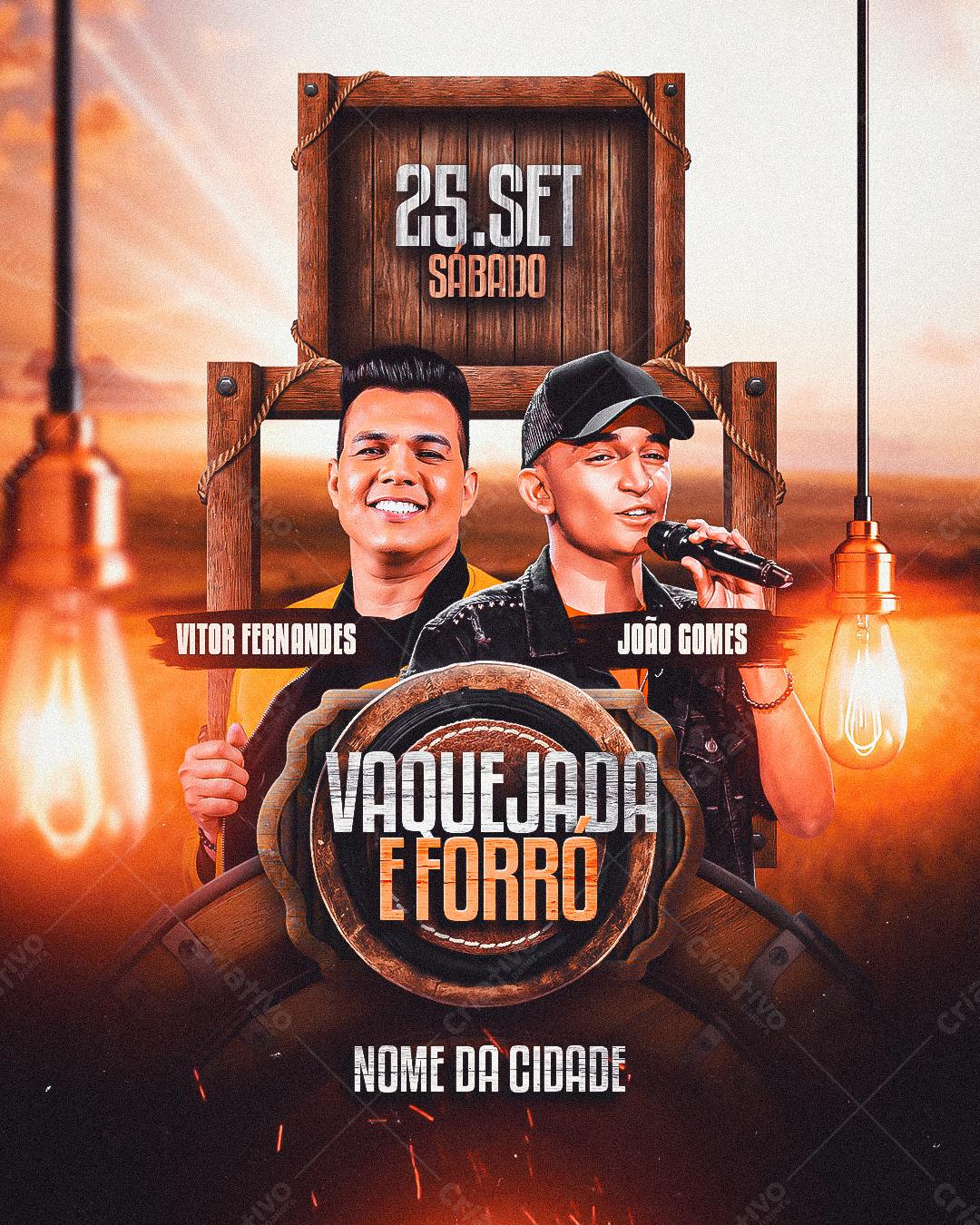 Flyer Vaquejada e Forró PSD Editável