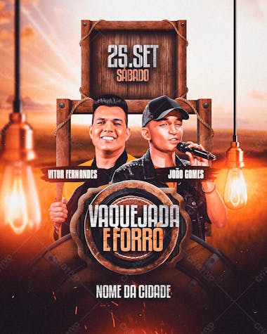 Flyer para artistas e eventos, vaquejada e cavalgada