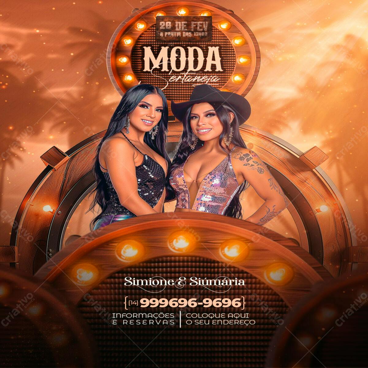 Flyer para Show Simione e Simaria PSD Editável