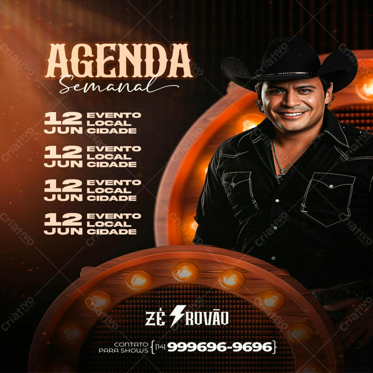 Flyer para Show Zé Rovão PSD Editável
