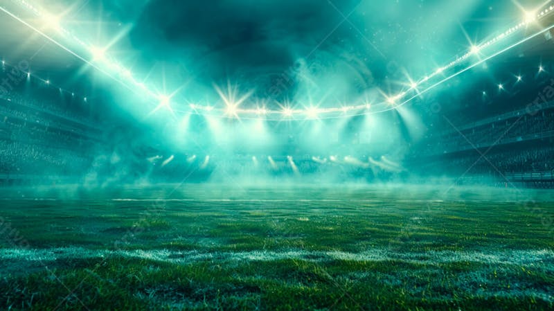 Imagem de um campo de futebol com fumaça branca 5